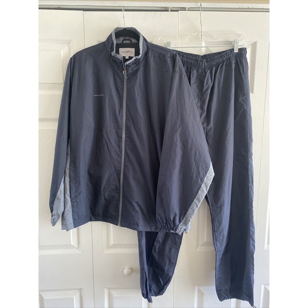 Westwood Hybrid Life Sport Tracksuit Mens Size XL Navy Windbreaker Pants Set Y2K